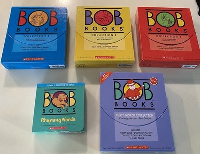5x Bob Books Box Set. Sight Words Collection, Collections 1-3, And Rhyming Words