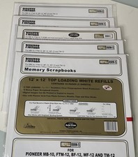 Lot of 5 Pioneer 12 x12 Top Loading White Memory Book Refill Pages RMW-5