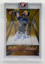 2025 Topps Pristine Christian Yelich Plated And Polished Gold Auto /50 Brewers