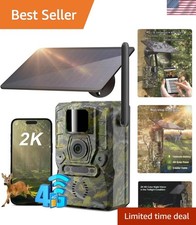 Wildlife Trail Camera: 2K HD, Solar-Powered with 7800mAh 940nm Night Vision
