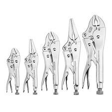 5-Piece Locking Pliers Tool Set, Vice Grips with Chrome 5PC pliers Pliers Set