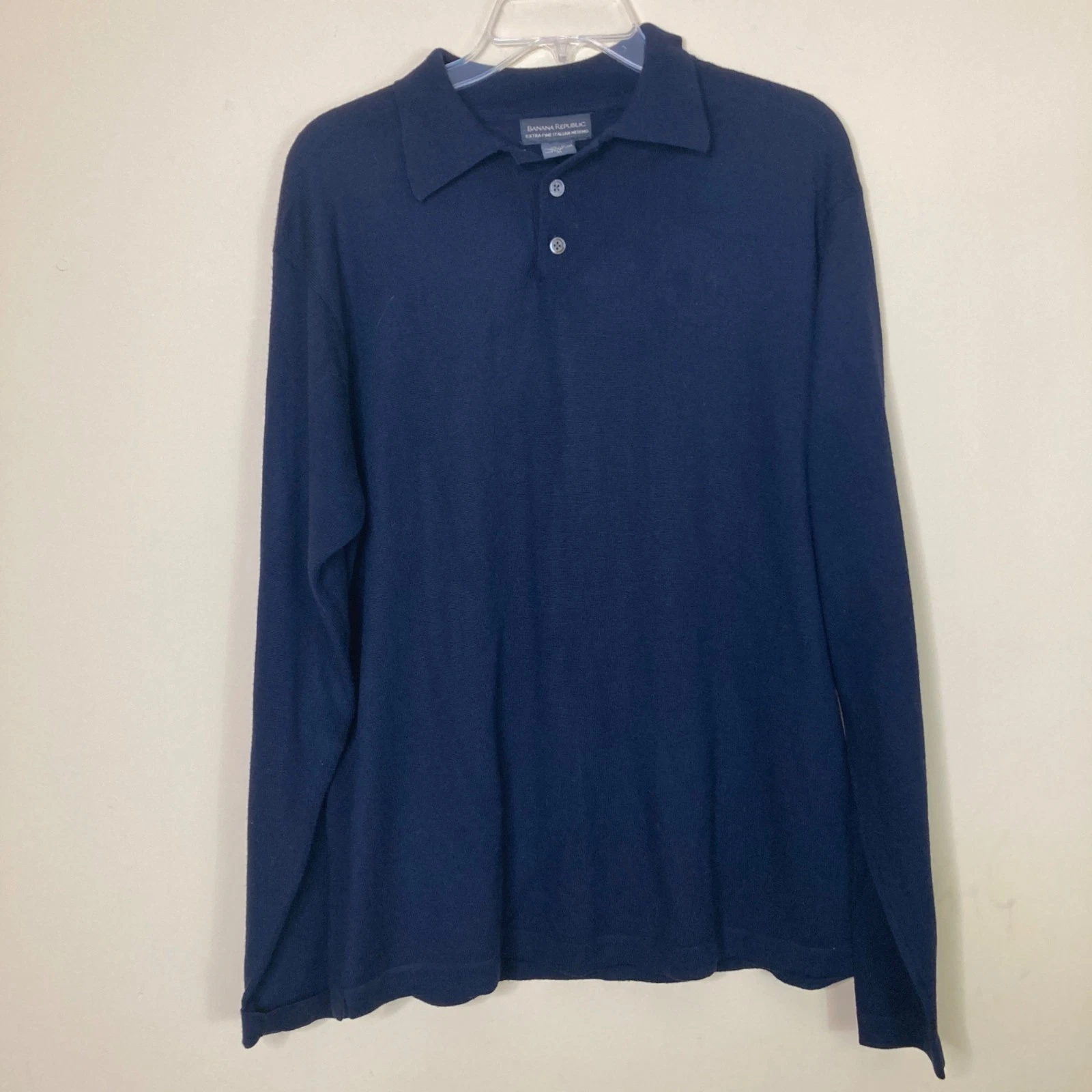 Banana Republic Sweater Mens Medium Extra Fine Italian Merino Wool Navy Blue
Opens in a new window o