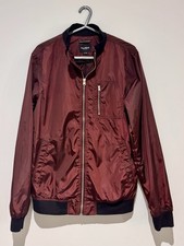 Pull&Bear Giacca Bomber Uomo Borgogna Vino Rosso Taglia Media M Full Zip Casual