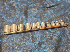 Vintage Snap-on Fs 38 Drive 6 Point Sae Standard Shallow Socket Set Of 11