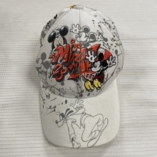 Disney Mickey Mouse White Graffiti Fitted Adult Baseball Cap Hat
