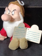 Applause Disney Snow White and The Seven Dwarfs Grumpy Plush 7  Bean Bag Toy