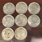 1964 Kennedy Half Dollar Silver Set of 8 Coins Circulated Condition