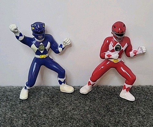 2 Mighty Morphin Power Rangers PVC Figuren Redand Blue Rangers 1994