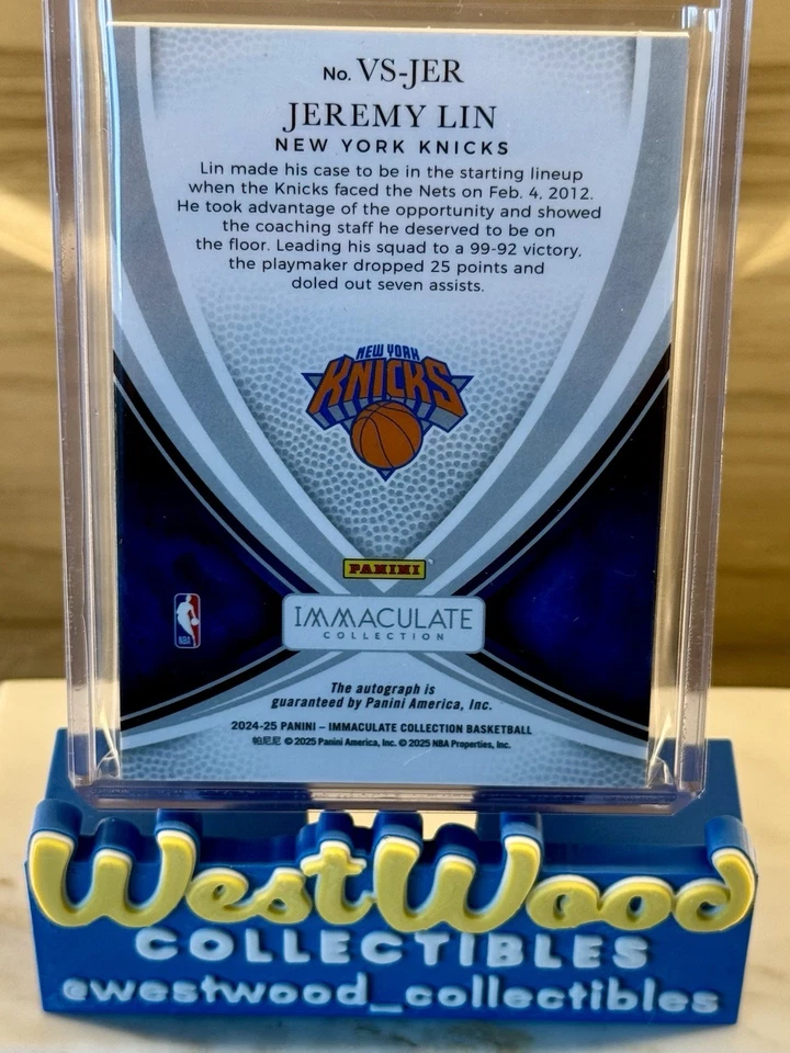 2024-25 Immaculate баскетбол победы подписи-Джереми Лин #VS-JER /49 - Изображение 2 из 2