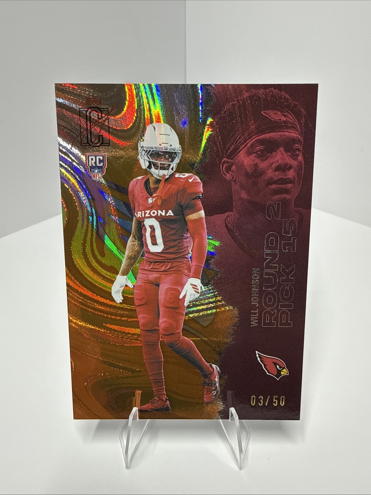 Topps 2025 Signature Class Will Johnson Arizona Cardinals RC Orange #135 03/50