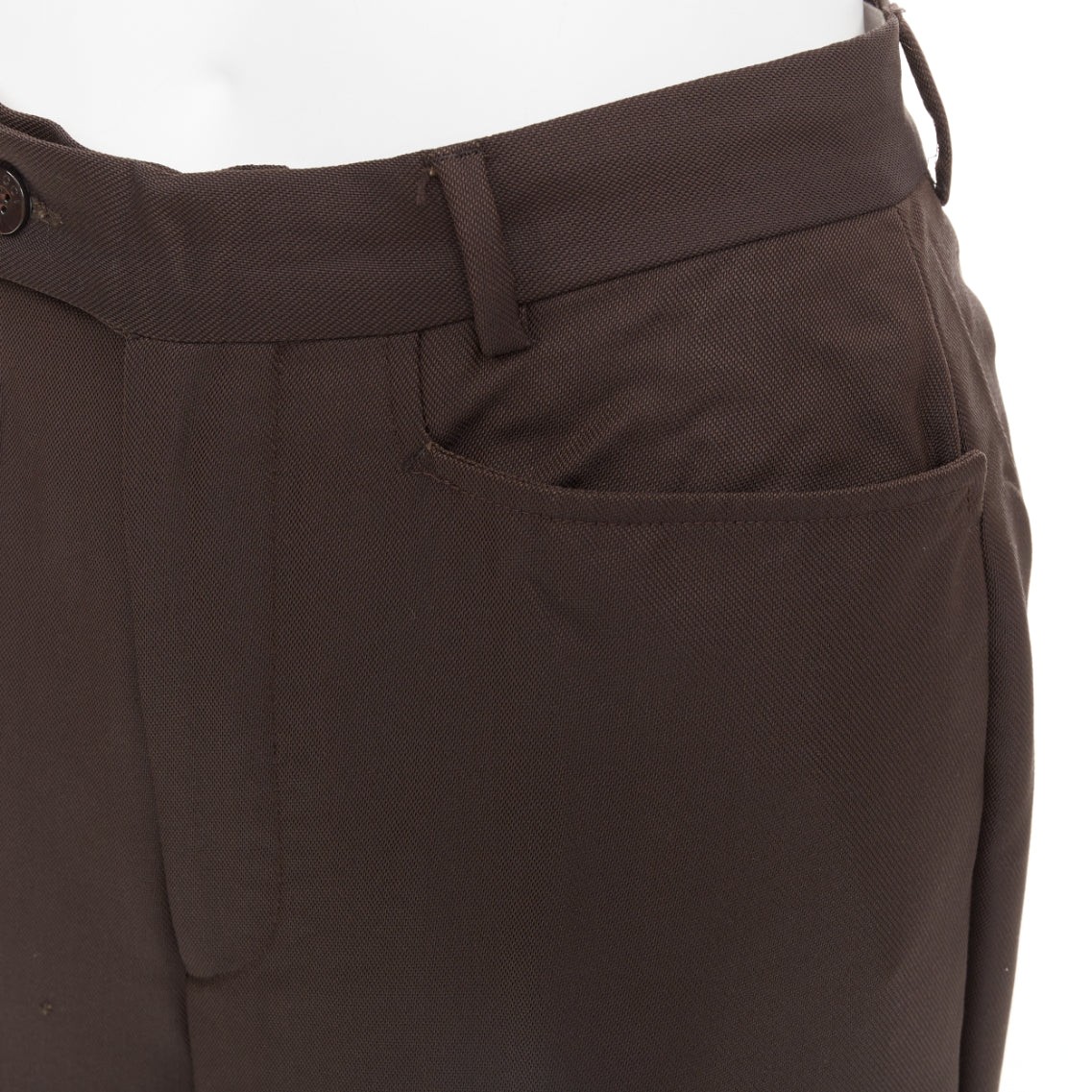 GUCCI Tom Ford chocolate brown curved pocket high waist flare