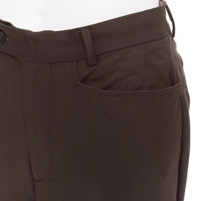 GUCCI Tom Ford chocolate brown curved pocket high waist flare