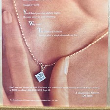 1996 De Beers Diamonds Vintage Print Ad Jewelry Advert Art