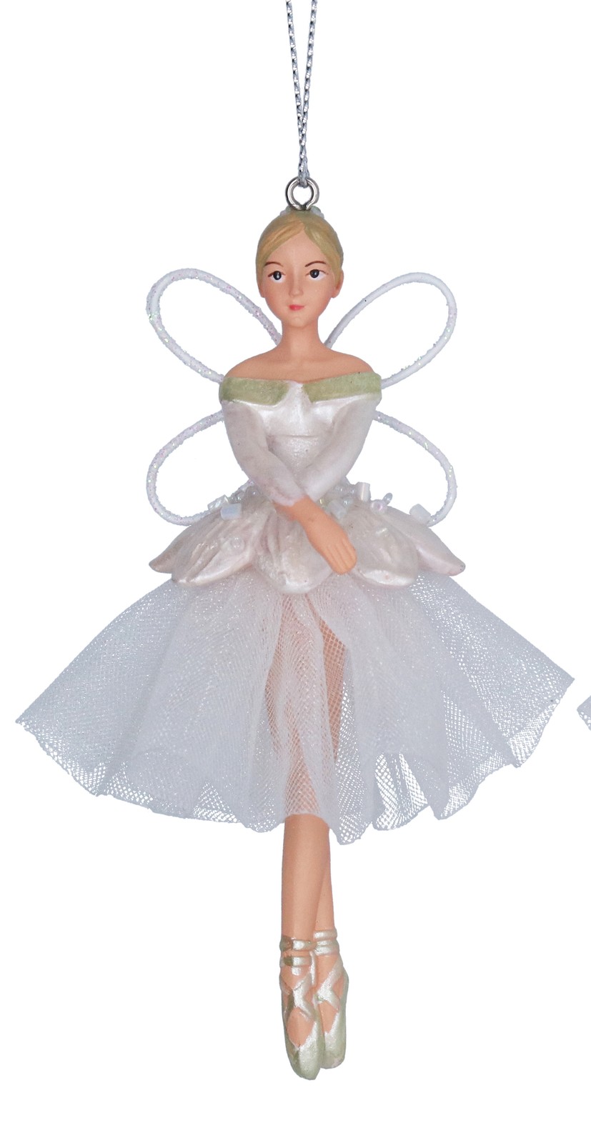 Flower Fairy Christmas Tree Decoration Gisela Graham Snowdrop White Ballerina
