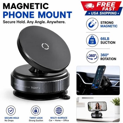 360° Magnetic Vacuum Suction Car Phone Mount Holder for MagSafe iPhone Samsung