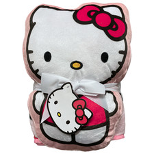 Hello Kitty Super Soft Shaped Pillow  Throw Set, 40" x 50"