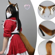 Cute Fox Ear Headband Fluffy Long Tail Faux Fur Animal Cosplay Costume Props