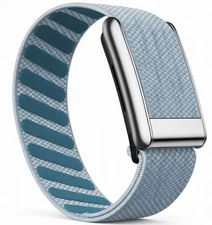Whoop 5.0/MG Light Blue Replacement Band - Luxe Superknit - Shiny Silver Clasp