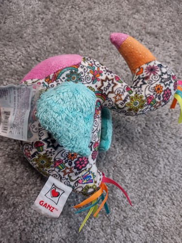 Ganz Webkinz Doodle Fadoodle HM771 Plush Flamingo Bird 9" Pink Blue Stuffed - Picture 8 of 11