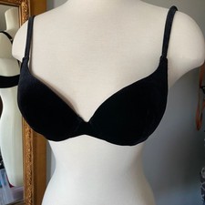 EUC Victoria's Secret Black Velvet Push-Up Bra Size 34B