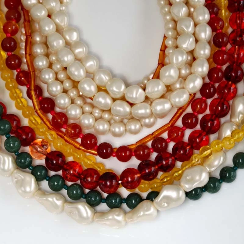 Collar llamativo de 22" Zara con cuentas múltiples hebras elegante para mujer fiesta vacaciones joyería Foto 2 de 4