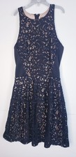 Mossimo black lace flared skirt dress size S