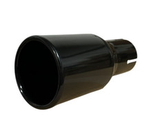 Universal Auspuffblende Endrohr 90mm schwarz rund für 60mm Anschluss Edelstahl