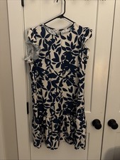 Women  s Blue And White Floral Dress  
