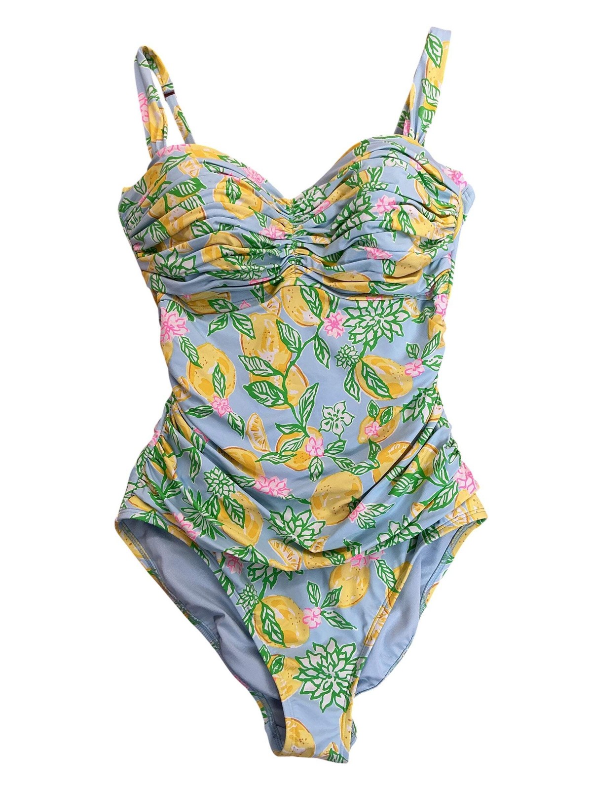 Lilly Pulitzer Solaria One-Piece Swimsuit Bluette Make Lemonade - Size 12