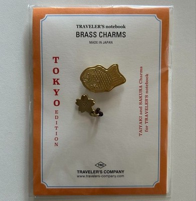 Traveler's Factoryted Company Notebook Brass Tag Charm Tokyo
