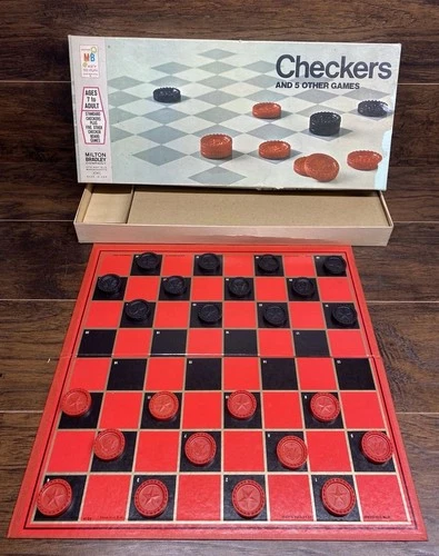 Vintage 1970 Milton Bradley Checkers & 5 Other Games COMPLETE MB 4140 USA
