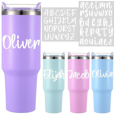 Humyoun 6 Sheets UV DTF Cup Wrap Name Decals for Tumblers Waterproof Custom