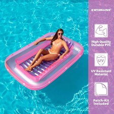 Swimline 70-in x 1 -Seat PINK, PURPLE, CLEAR, SILVER Inflatable lounger
