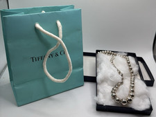 Tiffany  Co. Sterling Silver HardWear Graduated Bead Ball Necklace 16 Inches