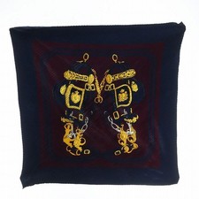 HERMES Carre 90 Scarf Brides De Gala Pleated 28x28 In Silk Purple Pre-owned