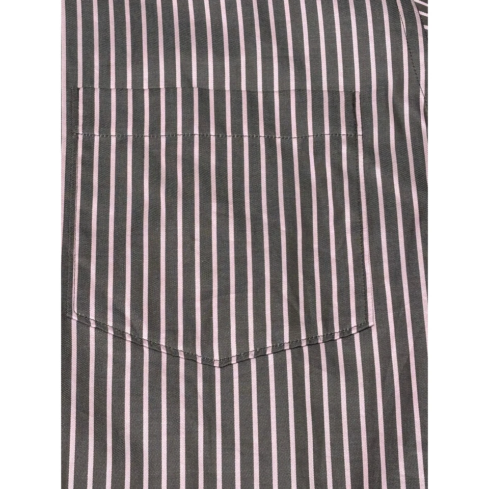 NUEVO CON ETIQUETAS Camisa de Vestir Ermenegildo Zegna Para Hombre Mediana Rosa Carbón a Rayas Hecha en Italia Foto 2 de 4