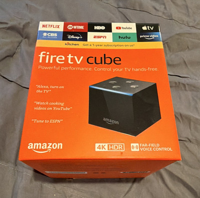 Amazon Fire TV Cube (2nd Gen) 4K HDR Alexa Far-Field IR Blaster 16GB Wi-Fi