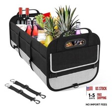 Car Trunk Organizer Large Capacity Collapsible Cargo Organizer Black Gray Car Trunk Organizer Large Capacity Collapsible Cargo Organizer Black Gray