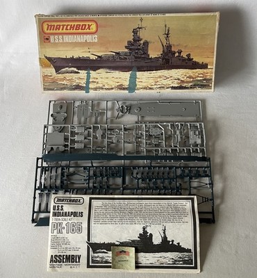 Vintage MATCHBOX unmontierter 1:700 Scale Model USS INDIANAPOLIS Ship Kit PK-165