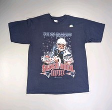Vintage Patriots Tom Brady T-shirt L Super Bowl 2002 MVP TB12 NFL New England