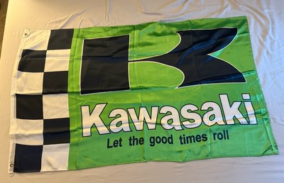 Kawasaki Let The Good Times Roll 58  X 36  Flag Banner