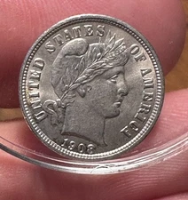 1908 Barber Dime BU MS Uncirculated