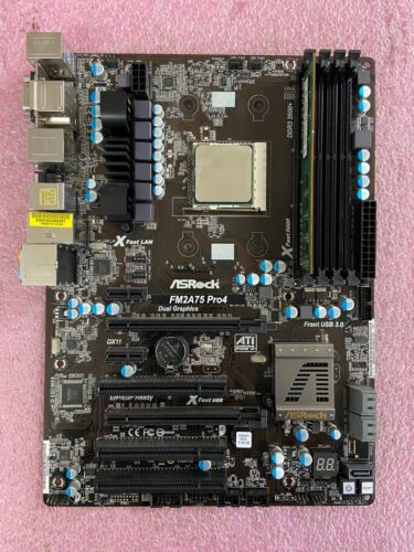ASRock FM2A75 Pro4 AMD Socket FM2 DDR3 Motherboard w/CPU & 2GB RAM | B958*