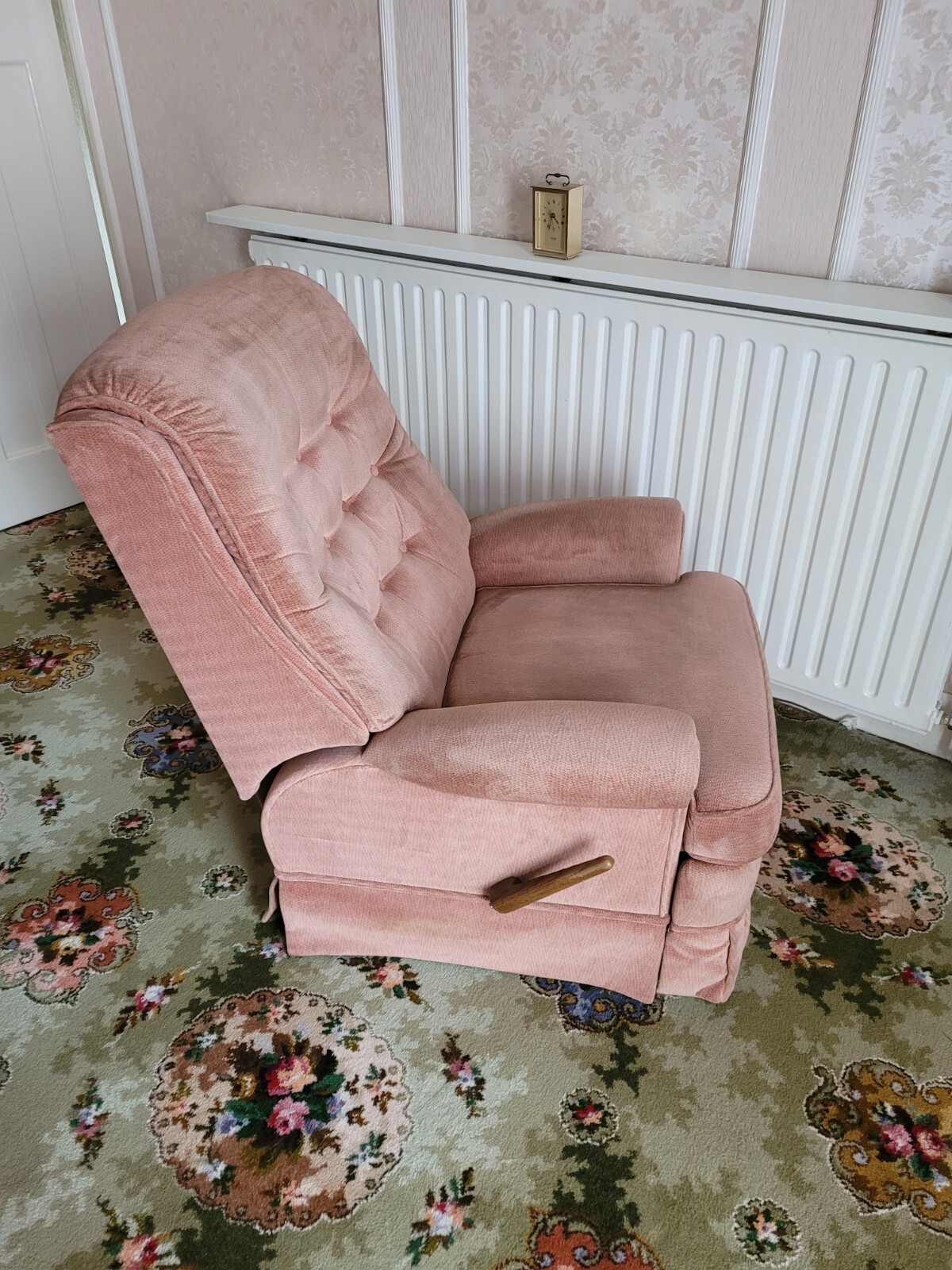 Parker Knoll Recliner Chair Reclining Armchair In Pink Upholstery eBay