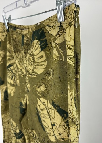 Vintage 90s Olive Green Capri Pants 31x26 ACTUAL Stretch Tropical Botanical Mom - Imagen 6 de 13