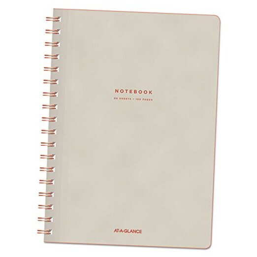 Twinwire Ruled Notebook 80 Sheets 9.5x7.25 Tan Red Collection