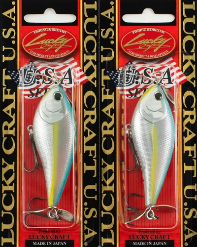 (LOT OF 2) LUCKY CRAFT KELLY J PROP BAIT 1/2OZ KJ-653 SPR GLW OB SXY SMLT AX9220