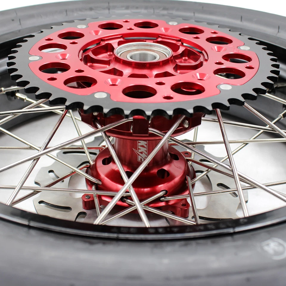 KKE 17 Cush Drive Supermoto 车轮轮胎适合本田 XR400R 96-2004 XR600R 91-2000 — 第 3/4 张图片