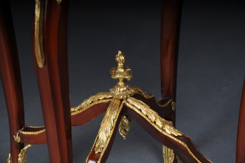 Grandioser Table D'Appoint Avec Bronze Louis XV Marbre Bois de Hêtre - Photo 6 sur 12