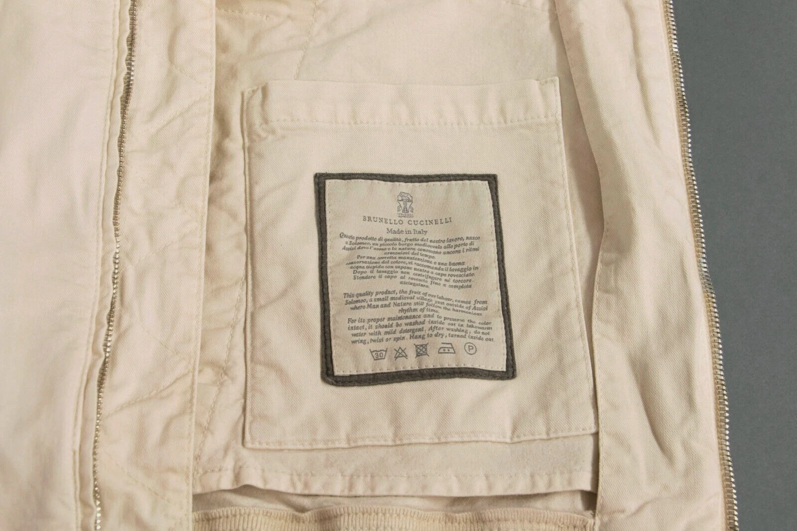 NWT $2995 Brunello Cucinelli Men's Bomber Jacket With Logo Hardware 46/36US A238 image 7